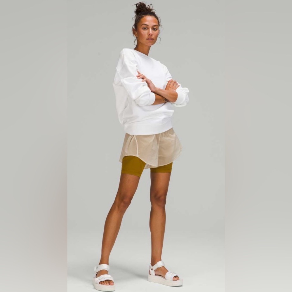 🆕LULULEMON Step Out High-Rise Running Short 3” Drawcord/Packable White Opal Sz:4
